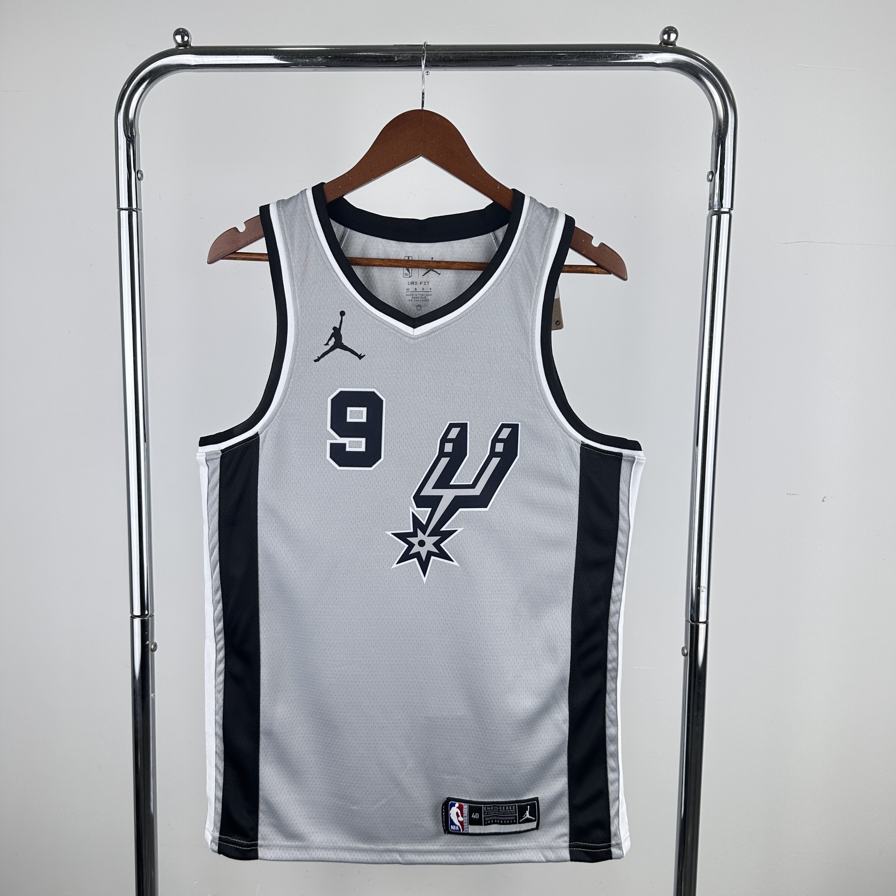 Men San Antonio Spurs 9 Parker Grey NBA 2024 Jersey